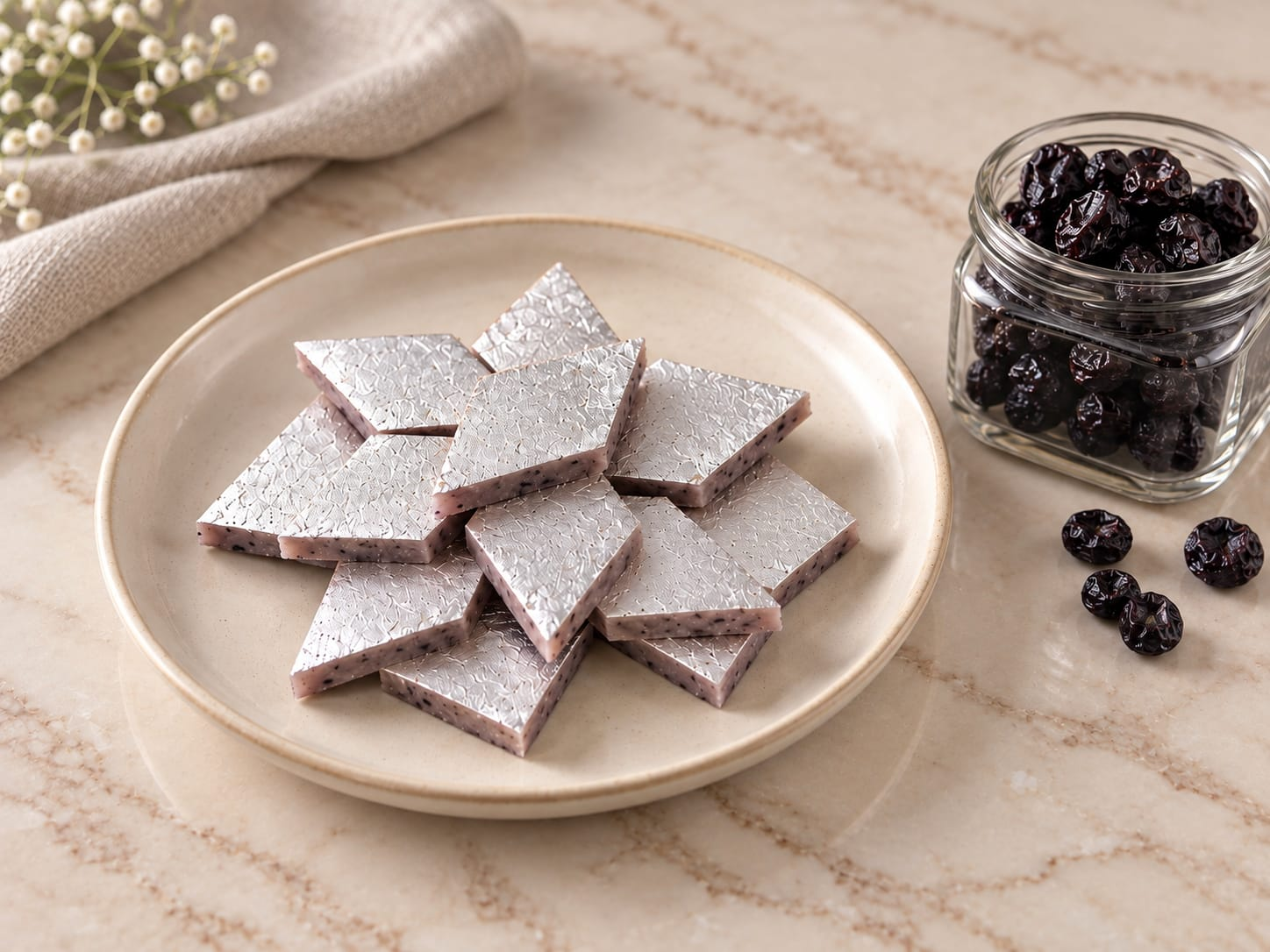 Blueberry Kaju Katli